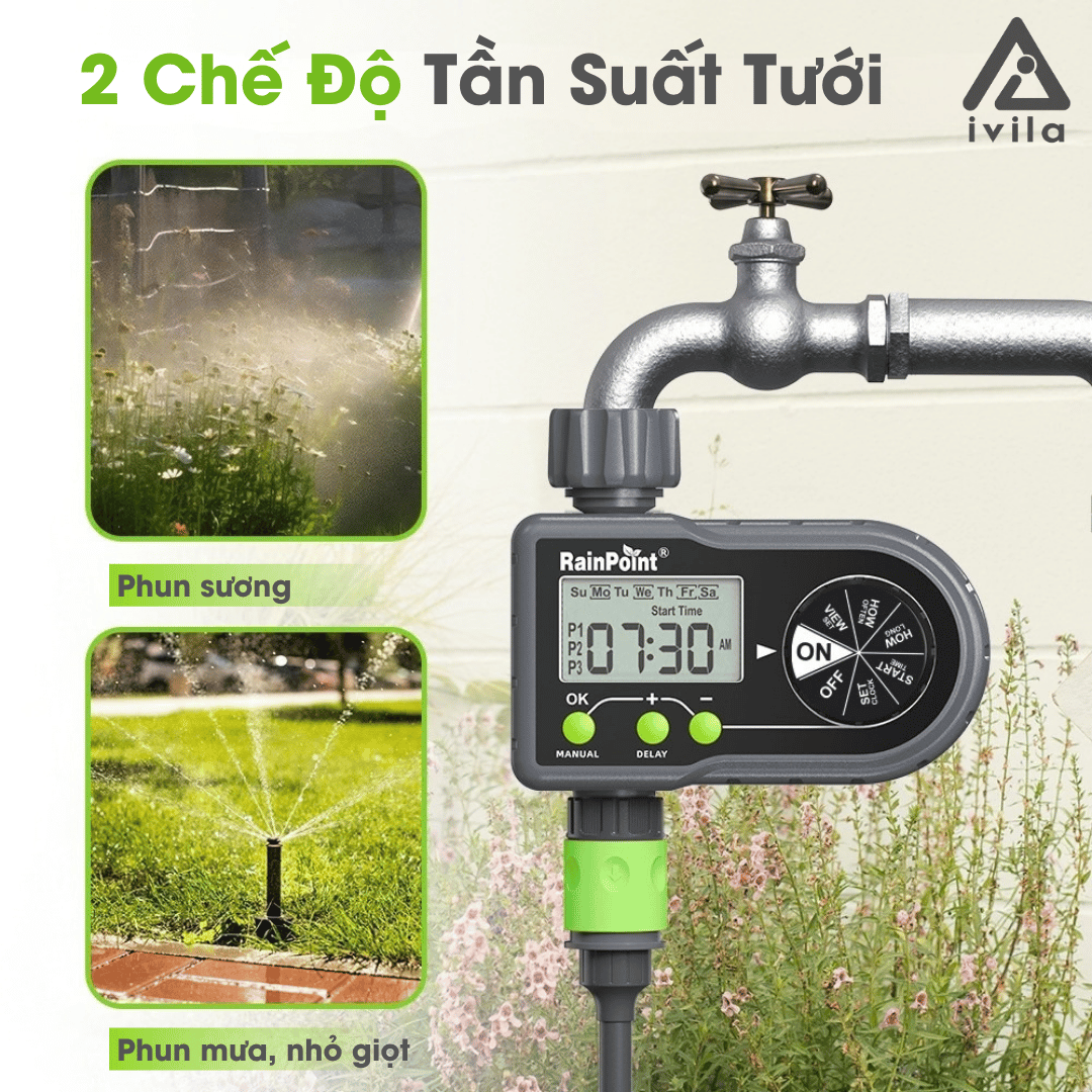 Bộ điều khiển tưới Rain Point sử dụng pin (Digital Water Timer) - Ảnh 2