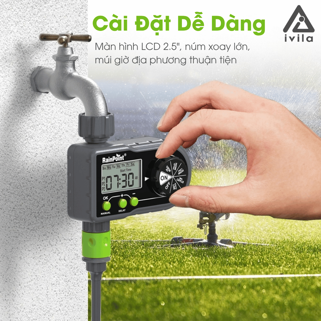 Bộ điều khiển tưới Rain Point sử dụng pin (Digital Water Timer) - Ảnh 3