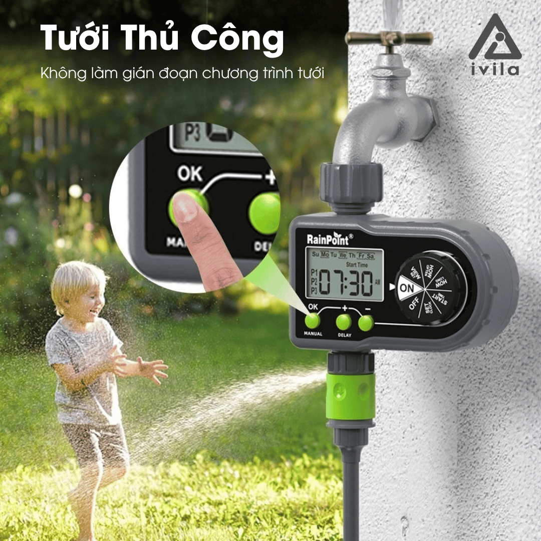 Bộ điều khiển tưới Rain Point sử dụng pin (Digital Water Timer) - Ảnh 6