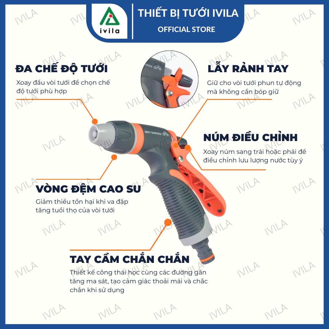 Vòi xịt nước tưới cây đa năng MAY GARDEN VPA102 - Ảnh 2
