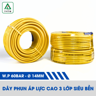 Dây phun áp lực cao, ống cao áp 3 lớp 14mm (Cuộn 50 Mét)