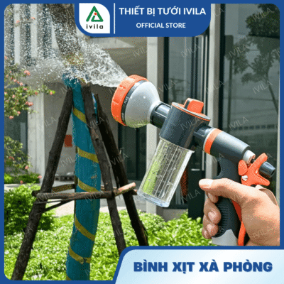 Vòi phun nước đa năng 8 chế độ có bình hút xà phòng MAY GARDEN SPA301