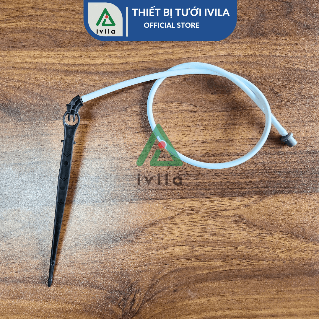 Bộ 1 que cắm nhỏ giọt mũi tên đen 15cm kèm dây trắng