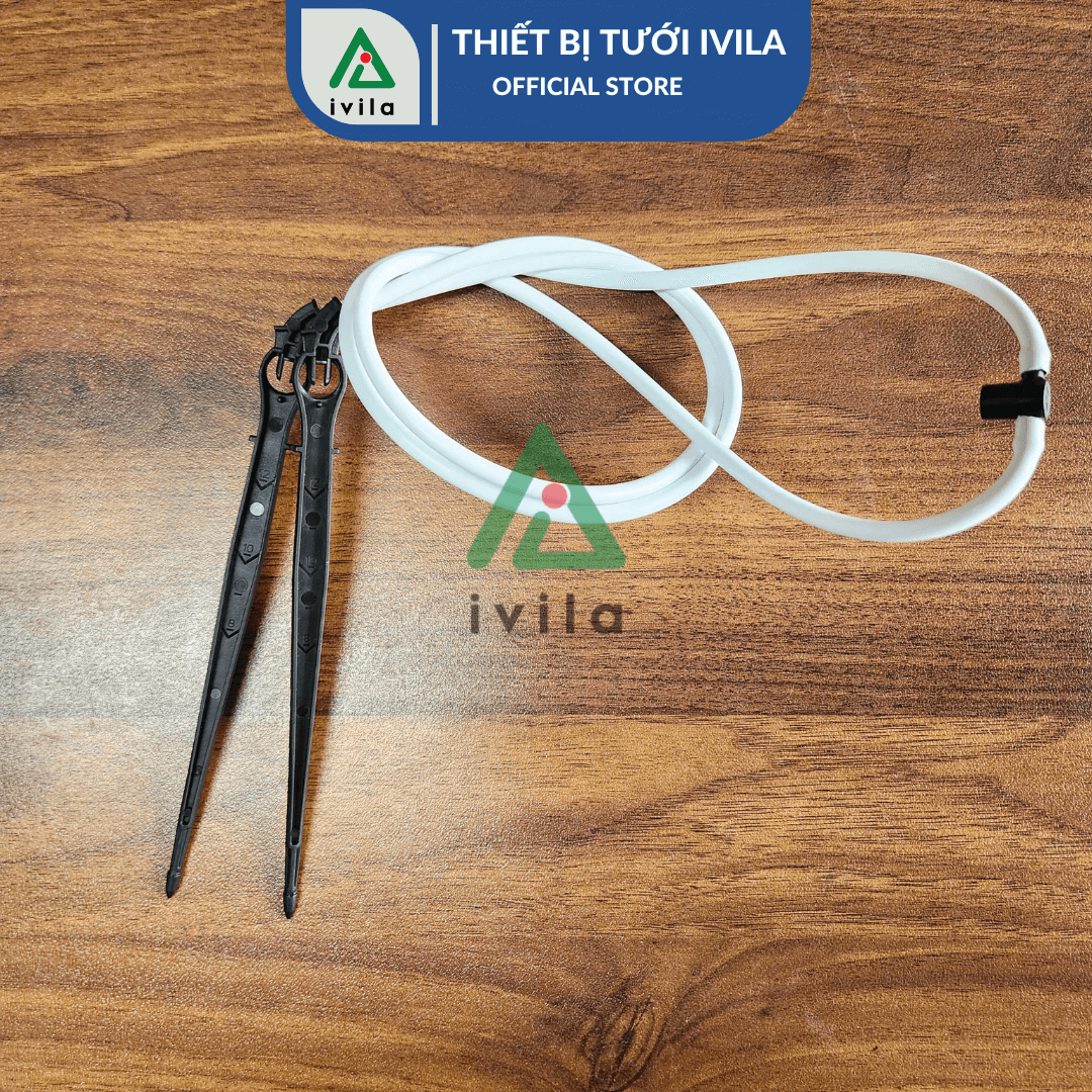 Bộ 2 que cắm nhỏ giọt mũi tên đen 15cm kèm dây trắng