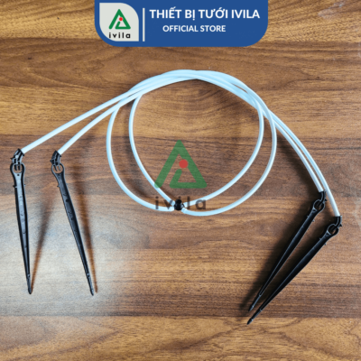 Bộ 4 que cắm nhỏ giọt mũi tên đen 15cm kèm dây trắng