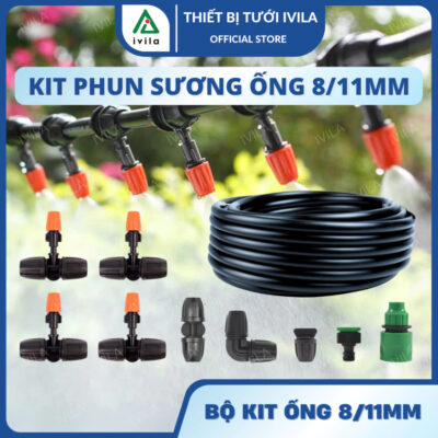 Bộ kit phun sương dây mềm 9/11mm béc cam