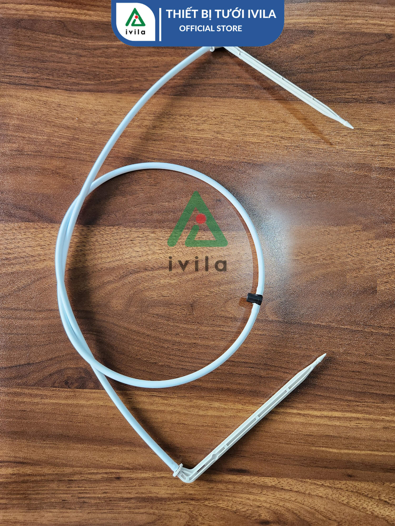 Bộ 2 que cắm nhỏ giọt mũi tên xám 15cm kèm dây trắng