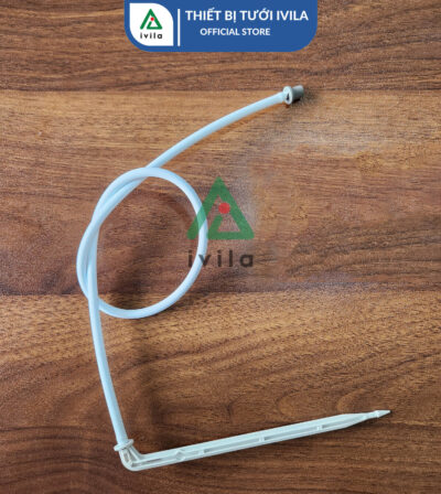 Bộ 1 que cắm nhỏ giọt mũi tên xám 15cm kèm dây trắng