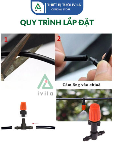 Bộ kit phun sương dây 6mm 1 cửa cam - Ảnh 6