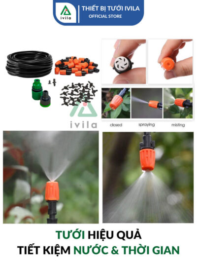 Bộ kit phun sương dây 6mm 1 cửa cam - Ảnh 5