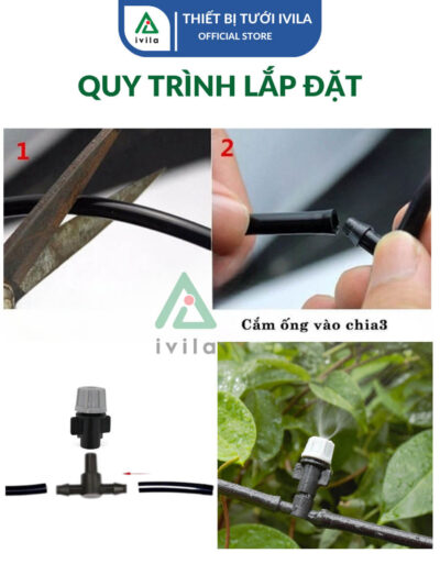 Bộ kit phun sương dây 6mm 1 cửa xám - Ảnh 6
