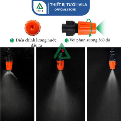 Bộ kit phun sương dây 6mm 1 cửa cam - Ảnh 3