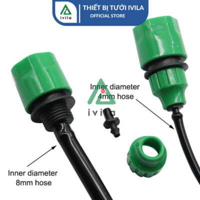 Bộ khớp nối nhanh từ ren 27/21mm ra ống LDPE 6m/8mm - Ảnh 4