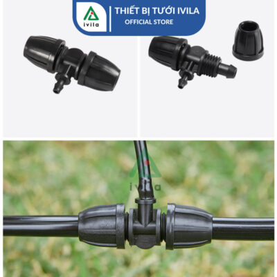 Tê nối nhanh ống mềm 8/11mm ra nối 6mm 1 đầu gân - Ảnh 3