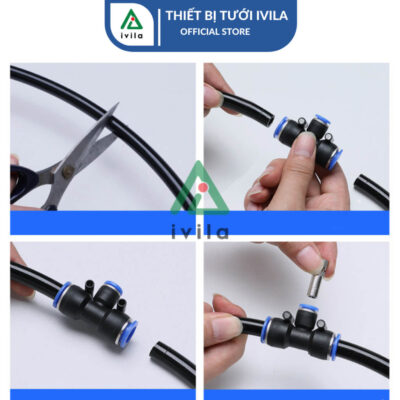 Bộ kit tưới phun sương làm mát béc đồng dây 8mm - Ảnh 6