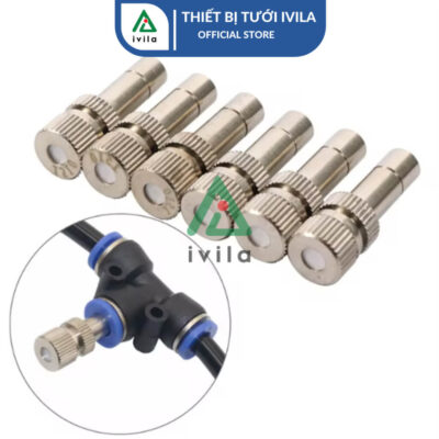 Bộ kit tưới phun sương làm mát béc đồng dây 8mm - Ảnh 5