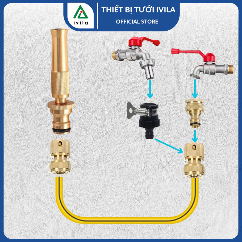 Vòi xịt nước tưới cây đa năng bằng đồng VXD201 - Ảnh 8