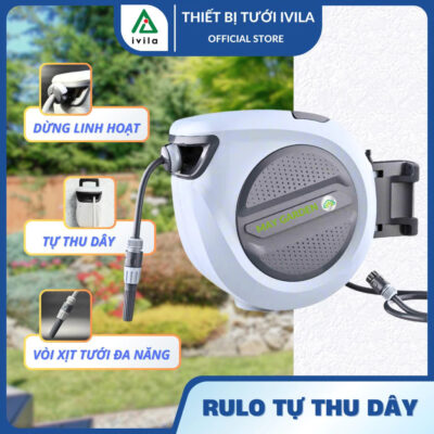 Bộ cuộn ống tưới sân vườn tự thu dây 10/20/30m