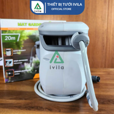 Bộ cuộn ống tưới sân vườn tự thu dây 10/20/30m - Ảnh 3