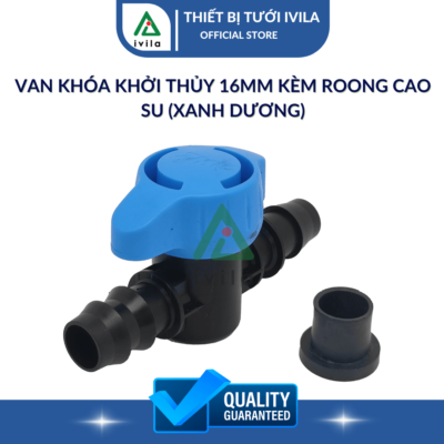 Van khóa khởi thủy 16mm kèm roong cao su (xanh dương)