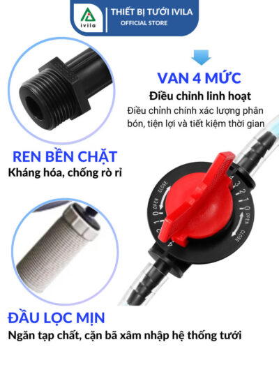 Bộ châm phân Venturi IVILA 27 - 3/4" - Ảnh 3