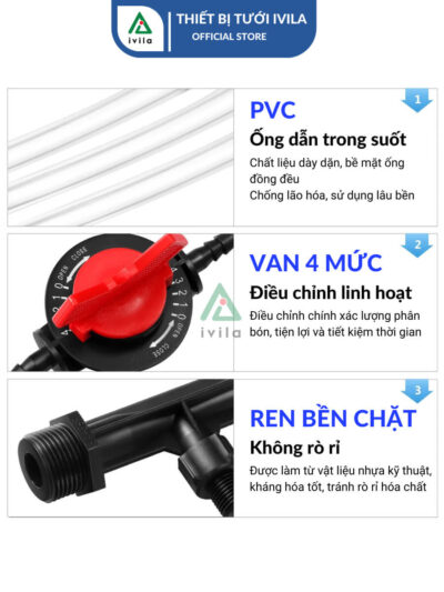 Bộ châm phân Venturi IVILA 27 - 3/4" - Ảnh 4