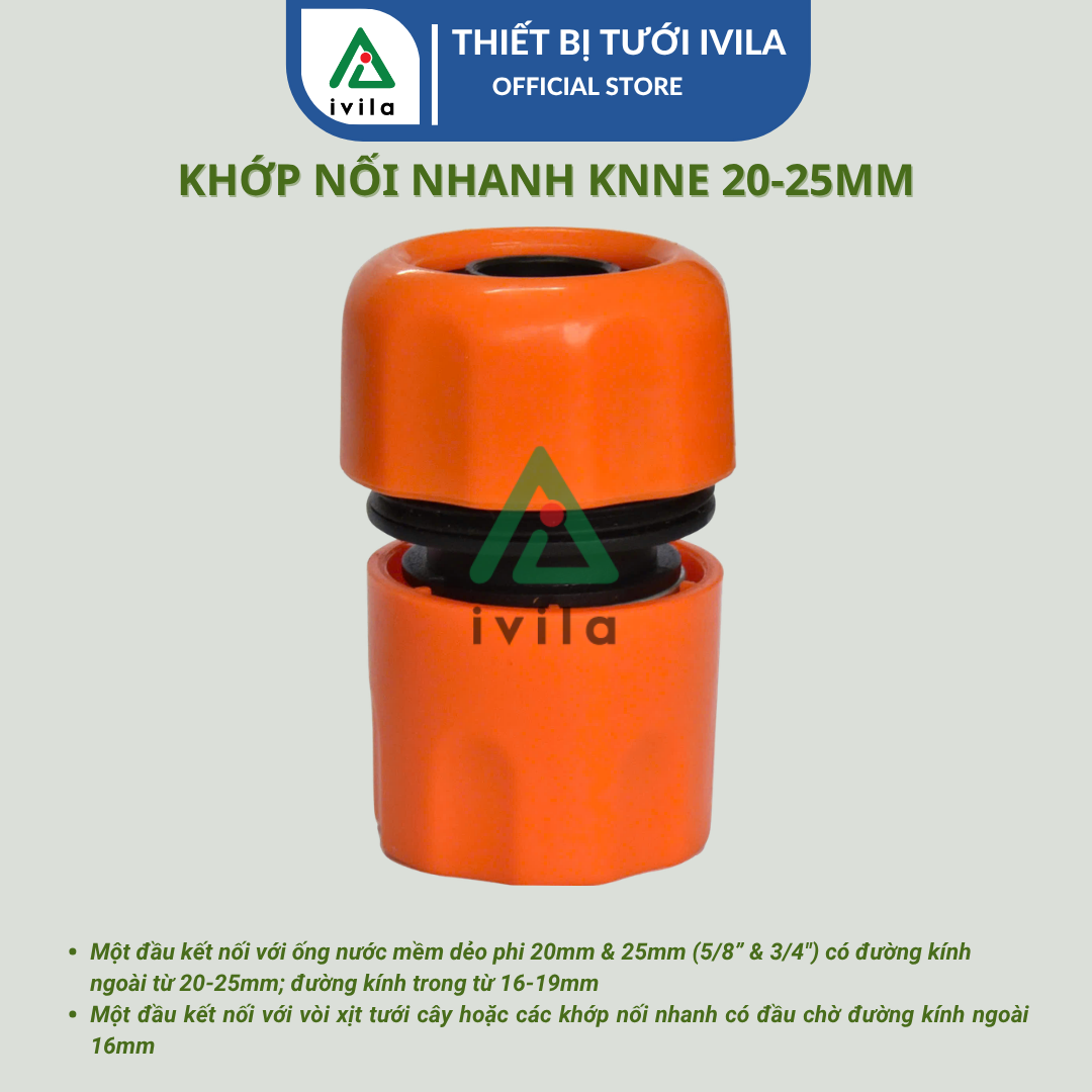 Khớp nối nhanh 16mm ra ống 20-25mm KNNE011625 (màu cam)