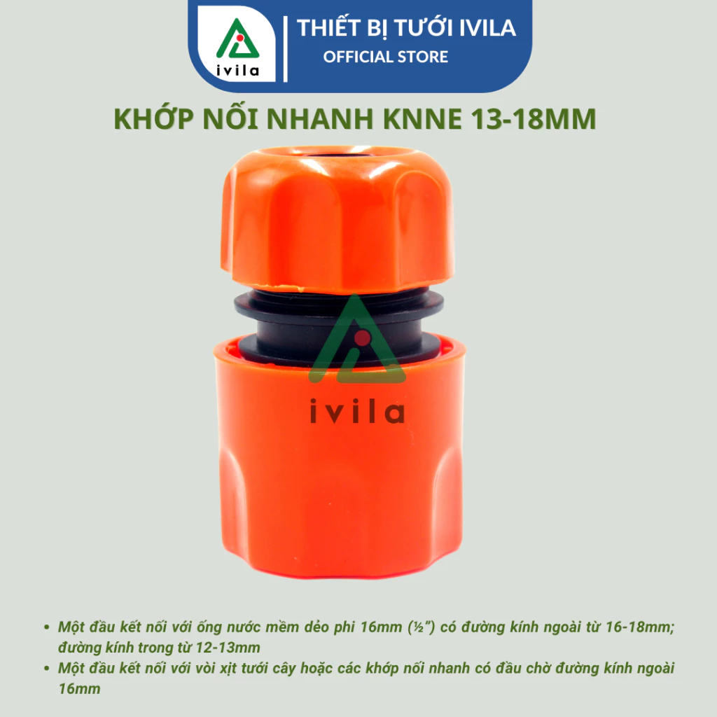 Khớp nối nhanh 16mm ra ống 13-18mm KNNE011616 (màu cam) (Chiếc)