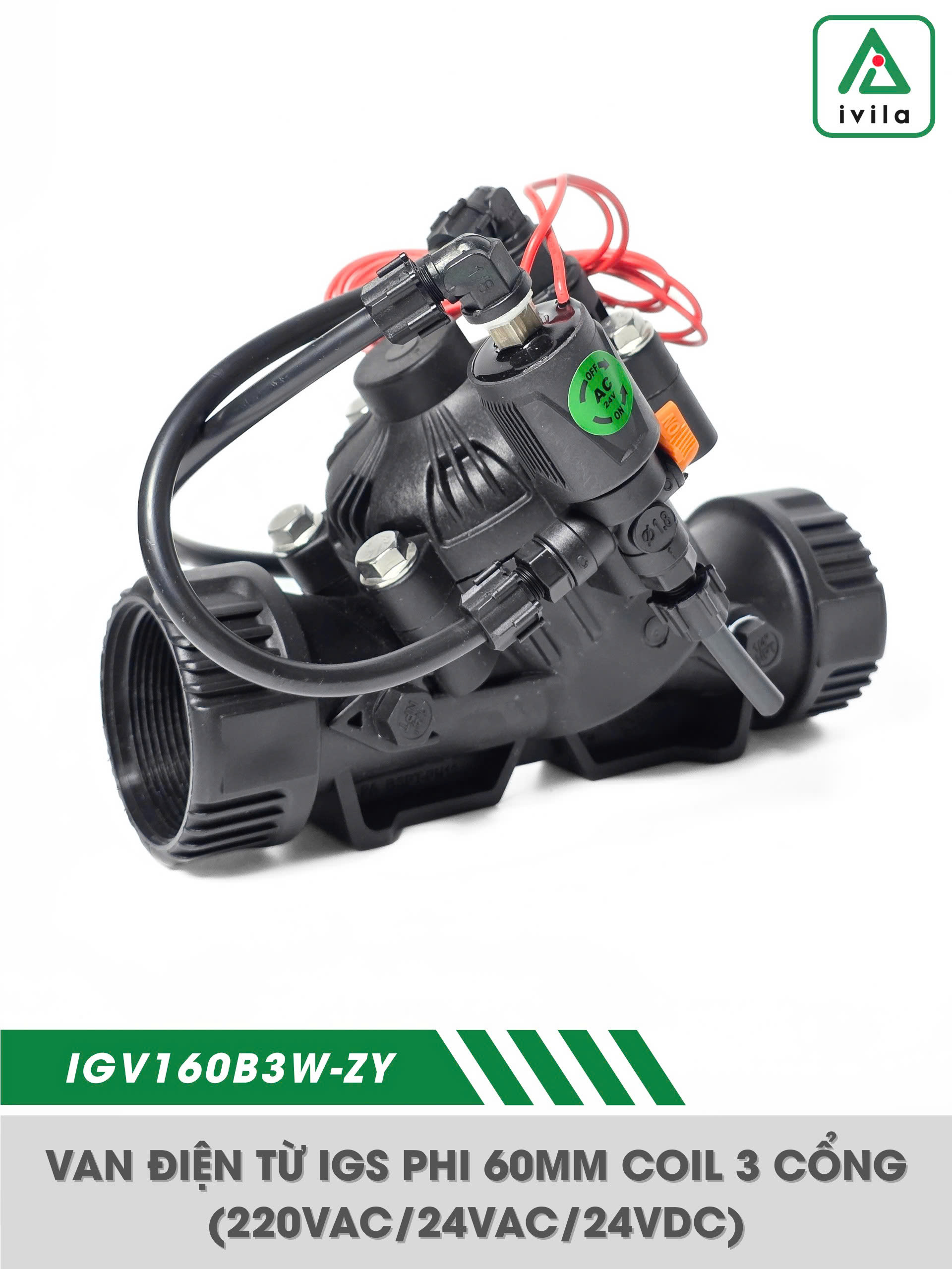 Van điện từ IVILA 60mm (2'') - Coil 3 cổng (Dòng ZY)