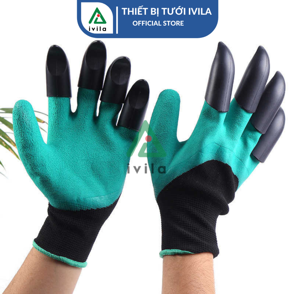 Găng tay làm vườn móng cào nhọn một tay, hai tay (Màu xanh-đen) - Ảnh 2