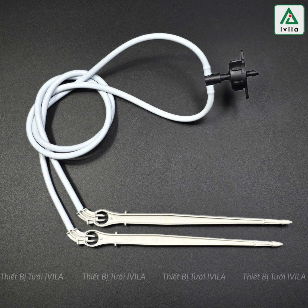 Bộ 2 que cắm nhỏ giọt mũi tên IVLA 15cm xám15cm kèm dây PE trắng 2 lớp (50cm) và chia 2 - Ảnh 4