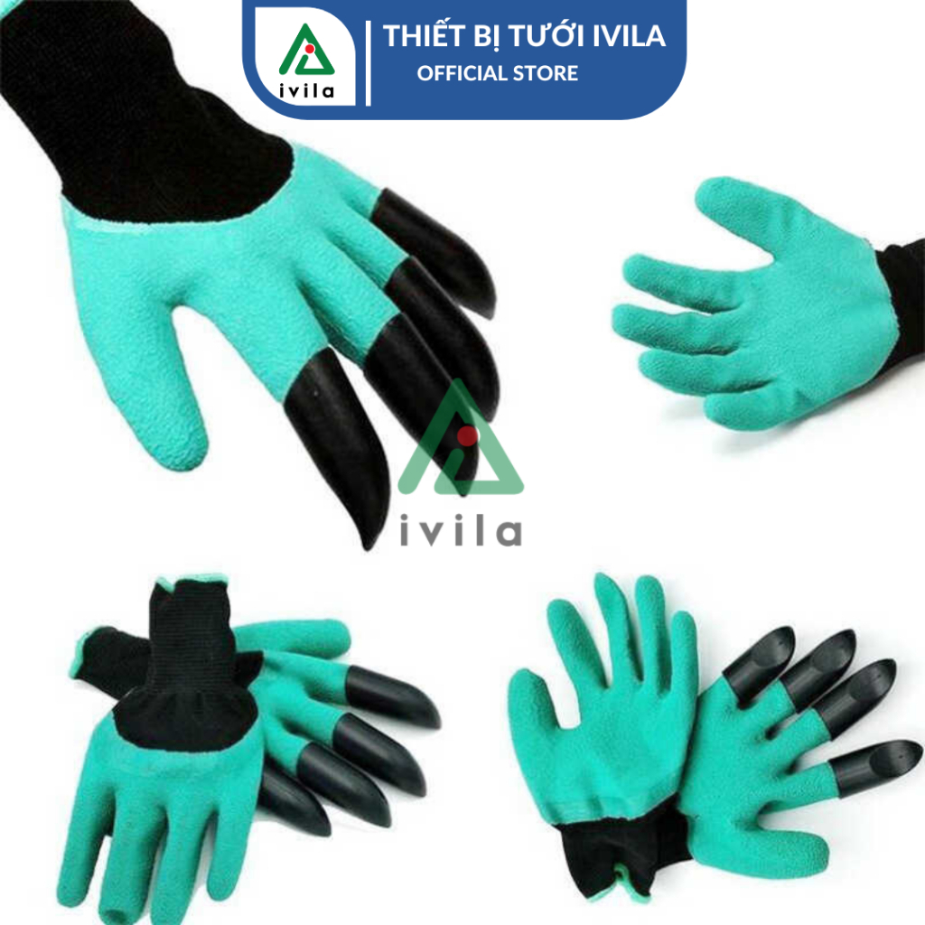 Găng tay làm vườn móng cào nhọn một tay, hai tay (Màu xanh-đen) - Ảnh 3