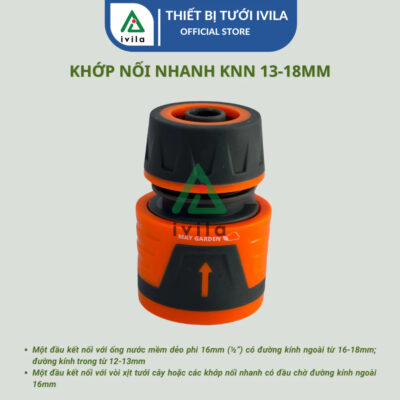 Khớp nối nhanh May Garden 16mm ra ống 13-18mm KNNA051616 (màu cam xám) (Chiếc)