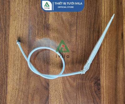 Bộ 1 que cắm nhỏ giọt mũi tên dài 15cm đầu ngắn 100° kèm dây trắng (50cm) và chia 1