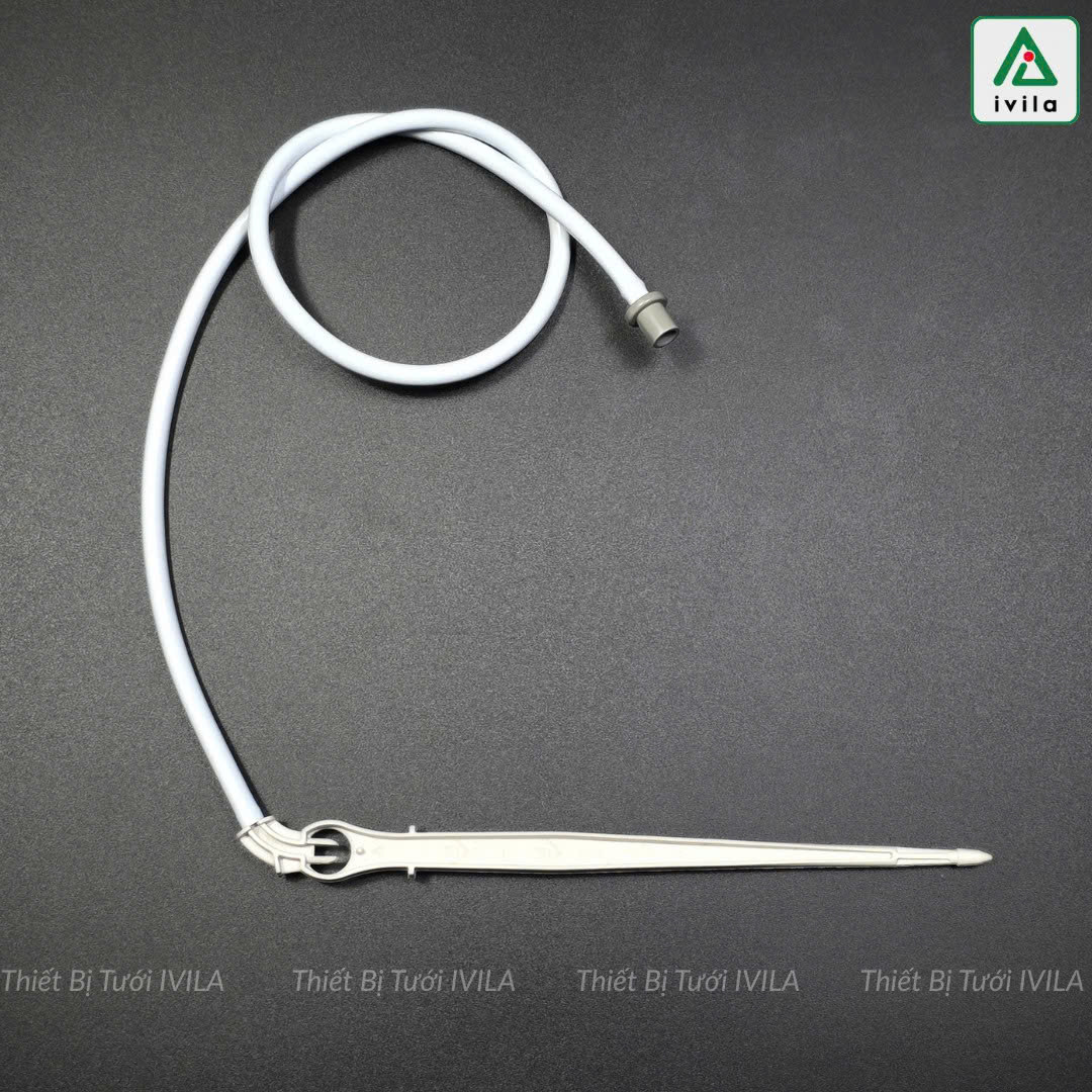 Bộ 1 que cắm nhỏ giọt mũi tên IVLA 15cm xám15cm kèm dây PE trắng 2 lớp (50cm) và chia 1