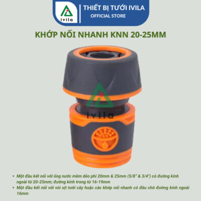 Khớp nối nhanh 16mm ra ống 20-25mm KNNA011625 (màu cam xám)