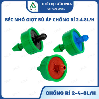 Béc nhỏ giọt bù áp, chống rỉ 4l/h (màu đen, loại to)