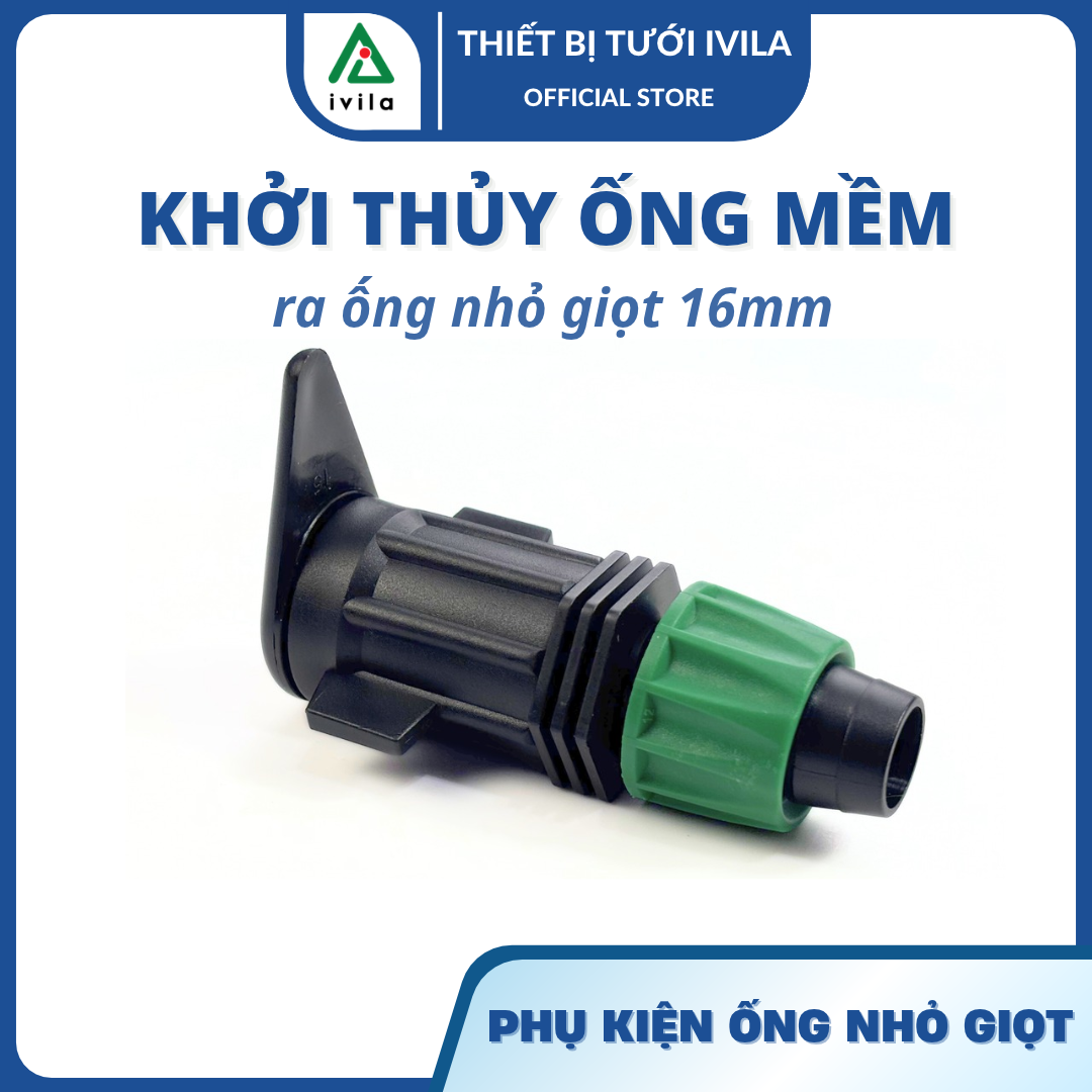 Khởi thủy ống mềm ra ống nhỏ giọt vặn 16mm ZM (Xanh đậm)
