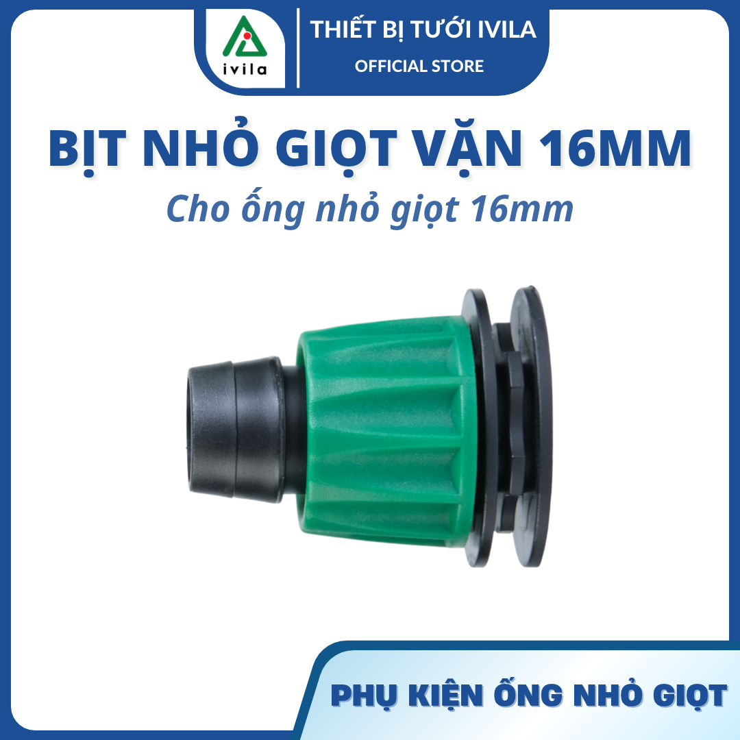Bịt nhỏ giọt vặn 16mm ZM (Xanh đậm)